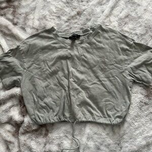 Forever 21 Green Relaxed Polo Crop Top